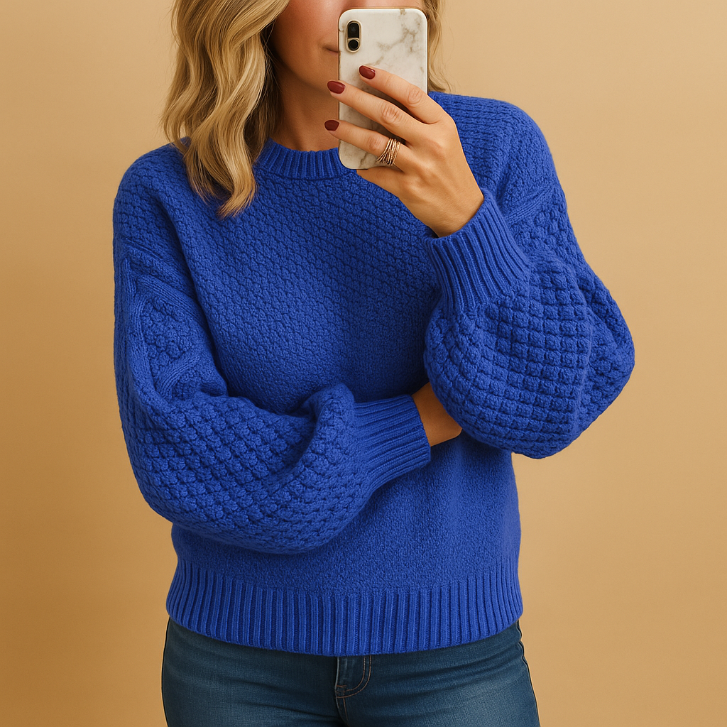 Women’s elegant knitted sweater with a timeless design, cozy fit, and warm fabric. Perfect for autumn and winter casual or formal outfits.