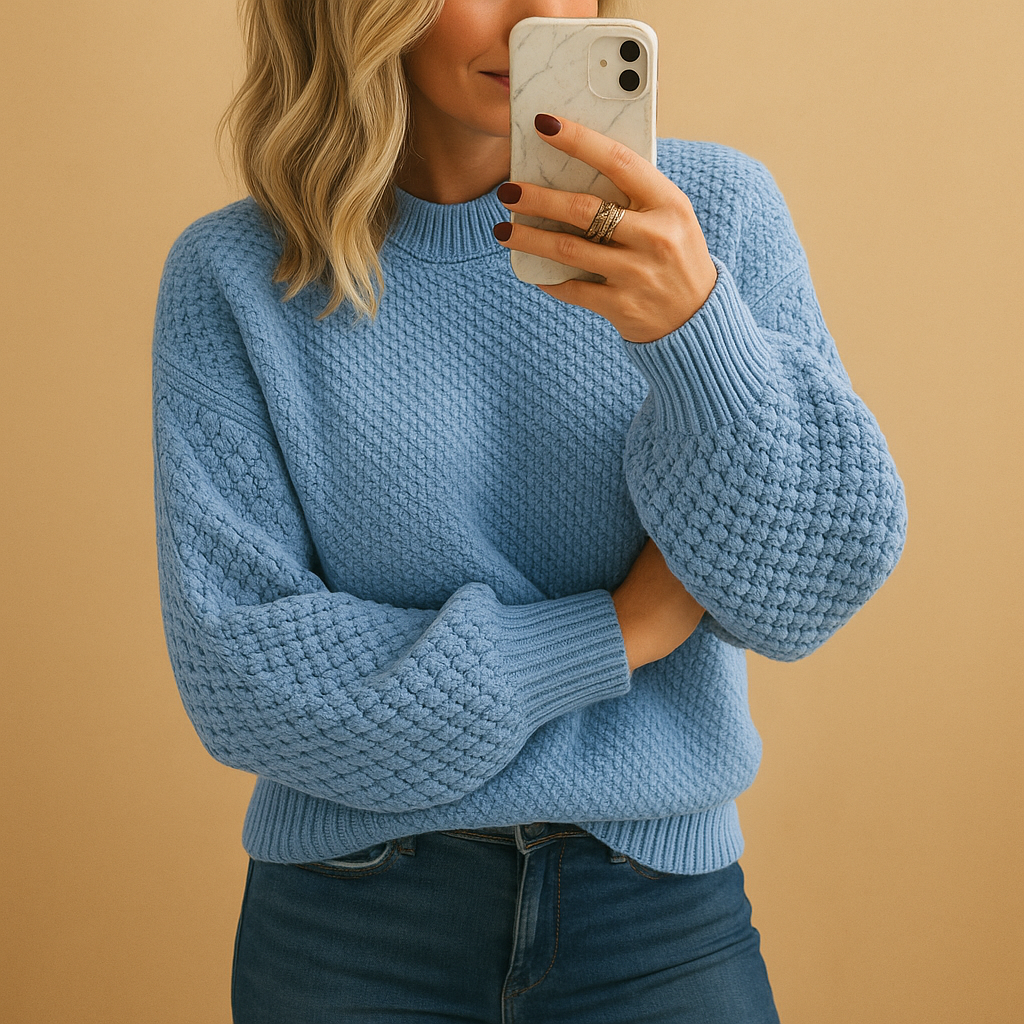 Women’s elegant knitted sweater with a timeless design, cozy fit, and warm fabric. Perfect for autumn and winter casual or formal outfits.