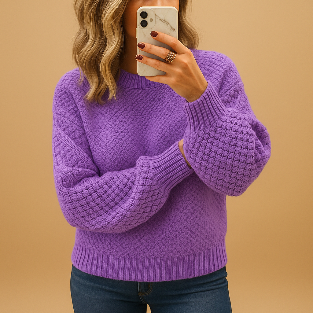 Women’s elegant knitted sweater with a timeless design, cozy fit, and warm fabric. Perfect for autumn and winter casual or formal outfits.