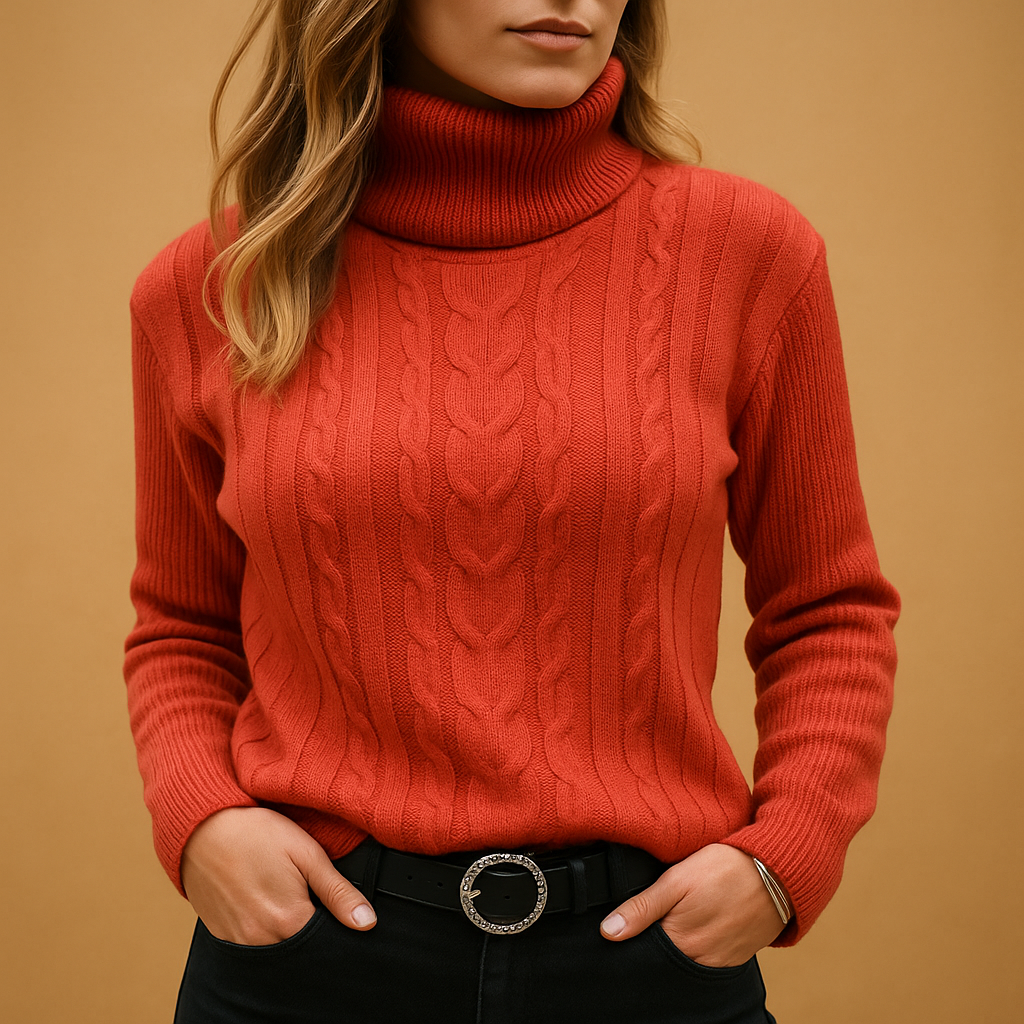 Women’s lightweight turtleneck sweater with minimalist design and relaxed fit, perfect for casual outfits or polished everyday looks.
