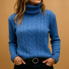 Women’s lightweight turtleneck sweater with minimalist design and relaxed fit, perfect for casual outfits or polished everyday looks.