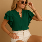 Women’s sleeveless blouse with refined cut and lightweight fabric, perfect for work, evenings out, or casual elegant outfits.